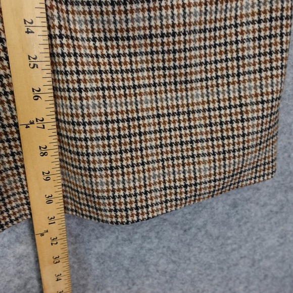 Tweed Houndstooth Car Coat Mens Small Beige Check Corduroy Collared BOOHOO MAN - Picture 6 of 14